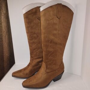 Soda Zahara Boots Tan Western Size 9 Cowgirl Rodeo Tall Knee High